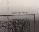 Antike Landkarte Faltkarte auf Leinen - Ravensburg - 1905