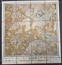 Antike Landkarte Faltkarte auf Leinen - Heidenheim- 1925...