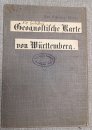 Antike Landkarte Faltkarte auf Leinen - Heidenheim- 1925  Geognostisch