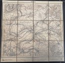 Antike Landkarte Faltkarte auf Leinen - Marbach - 1898