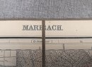 Antike Landkarte Faltkarte auf Leinen - Marbach - 1898