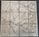 Antike Landkarte Faltkarte auf Leinen - Knittlingen - 1907