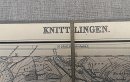 Antike Landkarte Faltkarte auf Leinen - Knittlingen - 1907