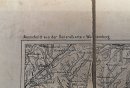Antike Landkarte Faltkarte auf Leinen -der römische Grenzwall in Württemberg - 1894