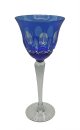 Antikglas Weinglas aus den 50er Jahren handgeschliffen blau