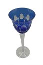 Antikglas Weinglas aus den 50er Jahren handgeschliffen blau
