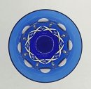 Antikglas Weinglas aus den 50er Jahren handgeschliffen blau