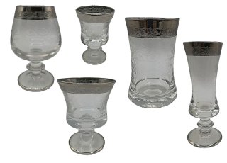 Glamouröse Murano Medici Platinrandgläser