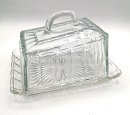 Käseglocke / Butterglocke aus Pressglas aus den 30er Jahren