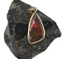 Lavarotes Ammolith Amulett gefaßt in Silber vergoldet inkl. Kette