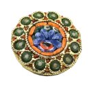 Murano Millefiori Blüten Brosche vergoldet um 1960