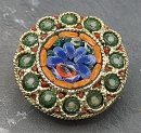 Murano Millefiori Blüten Brosche vergoldet um 1960