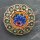 Murano Millefiori Blüten Brosche vergoldet um 1960