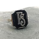 Silber Siegelring RG58 mit Monogramm F.S. auf Onyxplatte – um 1925