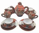 Japan / Nippon Teeservice mit Drachen und Geisha