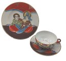 Japan / Nippon Teeservice mit Drachen und Geisha