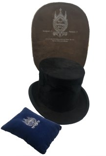 Antiker Felbel Seidenglanz Zylinder (ca. 1930) HG56 mit Zubehör