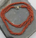 Vintage Korallen Collier rot  mit 585 Goldverschluß
