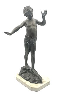 Statue eines balancierenden Jüngling / Knabe um 1930