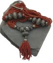 Vintage Korallen Collier rot  mit Silberapplikationen
