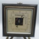 Aneroid Barometer - Holz Messing quadratisch Vintage Retro