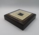 Aneroid Barometer - Holz Messing quadratisch Vintage Retro