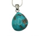 Türkis Anhänger an Schlangenkette 925 Silber