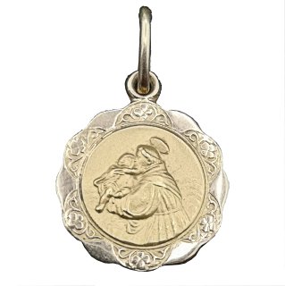 Kleiner Vintage 750 Goldanhänger – Heiliger Antonius von Padua