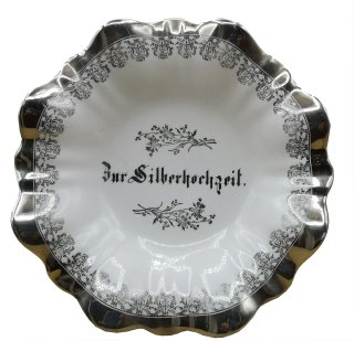KPM Biedermeier Obstschale Fußschale "Zur Silberhochzeit" 1837-44
