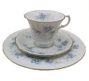 3 tlg. Vintage Kaffee Sammelgedeck mit Vergißmeinnicht