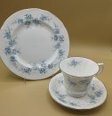 3 tlg. Vintage Kaffee Sammelgedeck mit Vergißmeinnicht