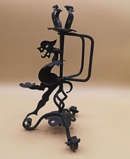 Schmiedeeisen Kerzenleuchter Kerzenständer Drache um 1910