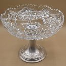 Glas Aufsatzschale auf Silberfuß um 1930