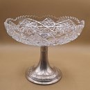 Glas Aufsatzschale auf Silberfuß um 1930