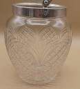 ART DECO Eiswürfelbehälter mit Silbermontur und Eiszange