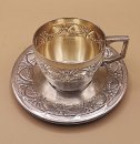 Jugendstil Kaffeetasse versilbert um 1910