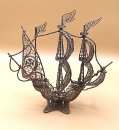Segelschiffs aus Silberdraht – Dreimaster aus...