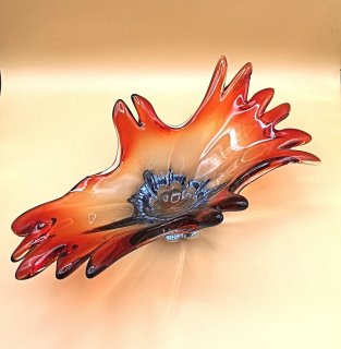 Murano Sommerso Schale "Feuervogel" aus den 60er Jahre Vintage
