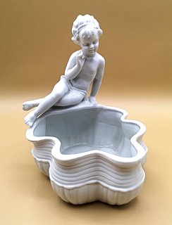 Vintage Porzellan Schale mit  Putte/ Putto ca. 1930