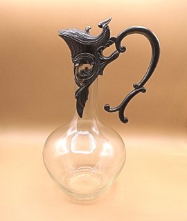 Jugendstil Karaffe / Dekanter mit versilberter Montur um 1910