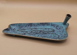 Ablageschale patiniert mit Stifthalter - 50er Jahre Vintage