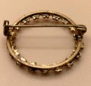 Runde Jugendstil Korallen Brosche vergoldet um 1910