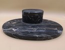 Nero Portoro Schreibtischgarnitur - Tintenfaß - Briefhalter - Löschwiege um 1920