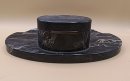Nero Portoro Schreibtischgarnitur - Tintenfaß - Briefhalter - Löschwiege um 1920