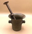 Bronze Mörser mit Stößel. ca. 1910...