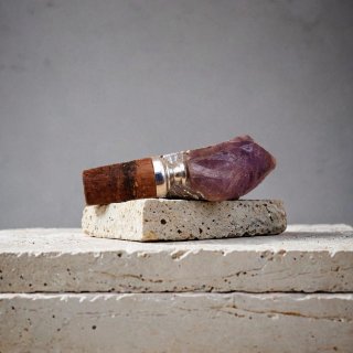 Vintage Flaschenverschluss mit natürlichem Amethyst und Naturkorken (1960er Jahre)