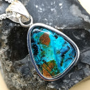 Unglaublicher Atacama Opal gefaßt in Silber +...
