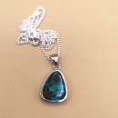 Unglaublicher Atacama Opal gefaßt in Silber + Panzerkette