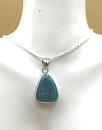 Unglaublicher Atacama Opal gefaßt in Silber + Panzerkette