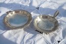 WMF Teesieb mit Abtropfschale - versilbert - Dekor 2200